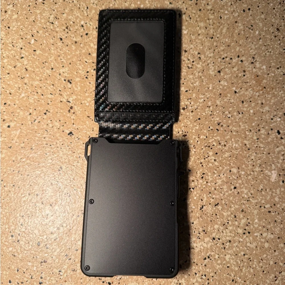 Carbon Fiber Black Money Clip Card Holder